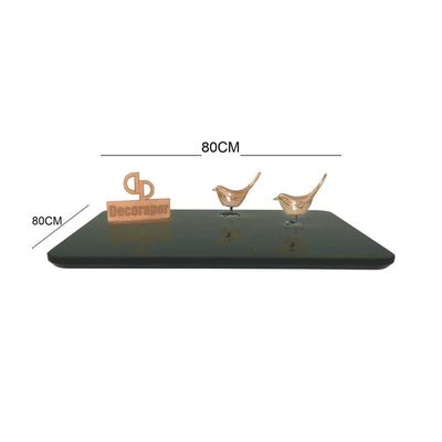 Somente Tampo Quadrado Laqueado Com Vidro 80cm Preto