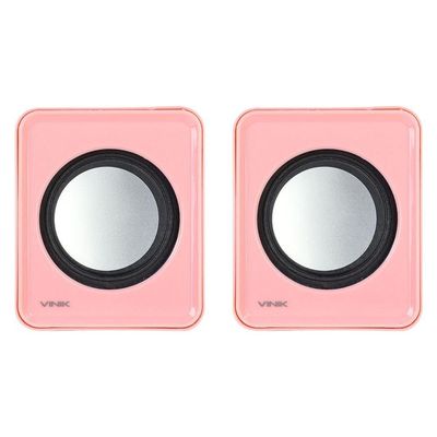 Caixa De Som 2.0 Usb 5V 2X 1W Com Controlador De Volume Rosa
