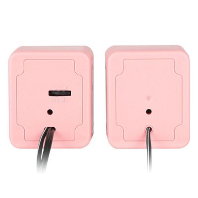 Caixa De Som 2.0 Usb 5V 2X 1W Com Controlador De Volume Rosa