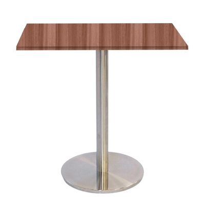 Mesa Bistrô Beta 112,50 Cm (alt) Disco Redondo Tampo Mdp Quadrado 60 Cm (larg) X 2,50 Cm (alt) Walnut