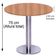 Mesa Beta Big Inox 75 Cm (alt) Disco Redondo Tampo Mdp Redondo 80 Cm (larg) X 2,50 Cm (alt) Noce Naturalle