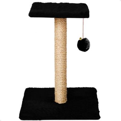 Arranhador Para Gatos Pet Quadrado Poste Sisal Com Brinquedo Pompom Pelúcia Guizo