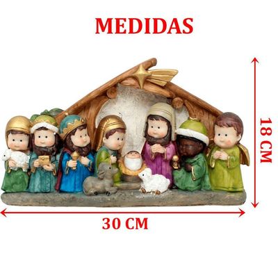 Presépio Divertido Em Resina Natal Nascimento Jesus 18x20cm