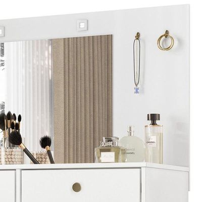 Penteadeira Camarim Ideal 2 Gavetas Branco Moval Branco