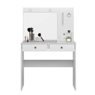 Penteadeira Camarim Ideal 2 Gavetas Branco Moval Branco