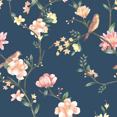 Papel De Parede Botânica Hf Floral Colorido 81208