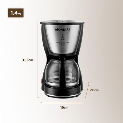Cafeteira Elétrica Mondial Dolce Arome C-32-32x 220v preto 220V