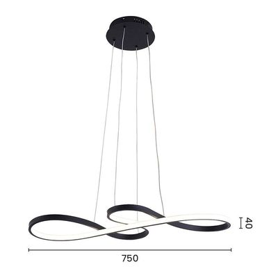 Lustre Pendente Sindora Qd05316 Preto Led Bivolt