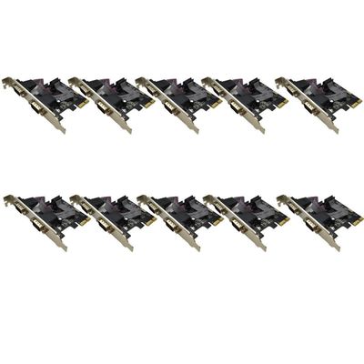 Kit 10 Placa Slot Pci Express Serial 2 Portas De Pci Lt-P610