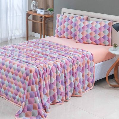 Jogo de Cama Lençol Sonho Bom Queen em Malha 4 Peças - Salmão - 100% Algodão