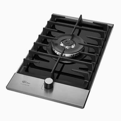 Cooktop A Gás 1 Boca Tripla Chama Platinium Com Trempe De Ferro Fundido Mesa Vidro Bivolt Fischer