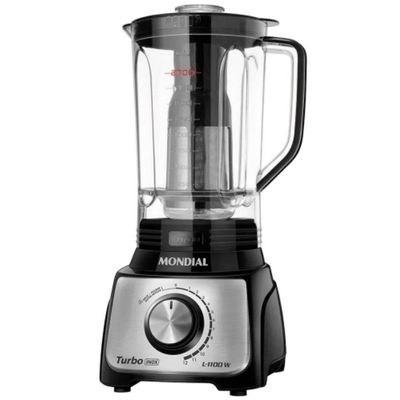 Liquidificador Mondial Turbo 3l 12vel 1100w C/ Filtro L-1100 - 5877-01 Preto/inox 110 Volts