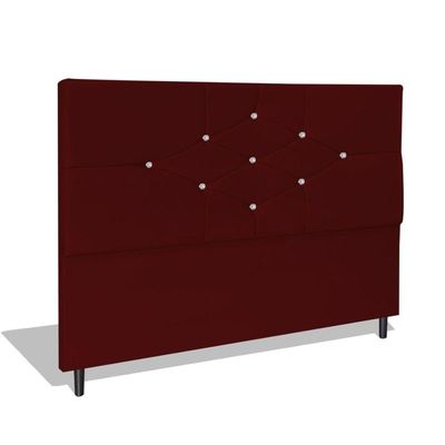 Cabeceira Estofada Box Solteiro Encosto Para Cama T Cross 94x126 Marsala