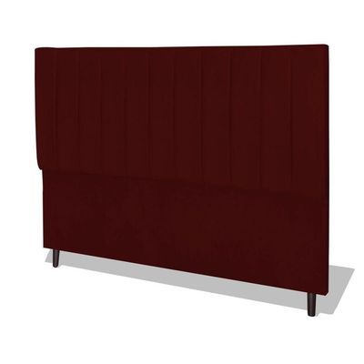Cabeceira Estofada Box Casal Queen Size Encosto Para Cama Corola 164x126 Cm Marsala
