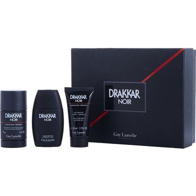 Perfume Masculino Guy Laroche Drakkar Noir Edt Spray 50 Ml&intense Cooling Desodorante Em Bastão 73 Gel De Banho