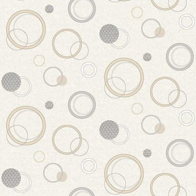 Papel De Parede Fiesta Modern Geométrico Círculos Creme 543342 Fiesta Modern 543342