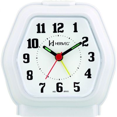 Relógio Despertador Quartz Cabeceira Alarme Luz Branco - Branco