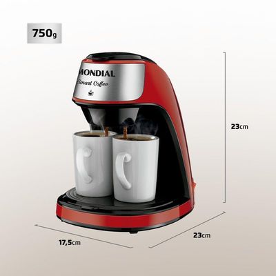 Cafeteira Mondial 2 Xícaras Smart Coffee C-42-2X-Ri 127V 110V