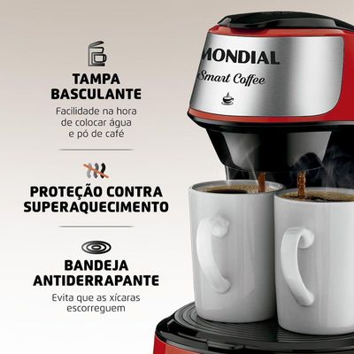 Cafeteira Mondial 2 Xícaras Smart Coffee C-42-2X-Ri 127V 110V