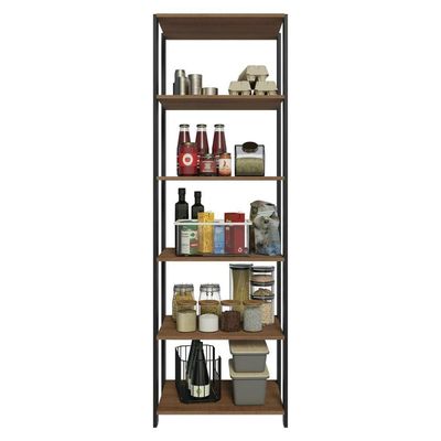Armário Estante Multiuso Organizador Despensa 5 Prateleiras 59cm Rustic/preto Madesa