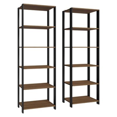 Armário Estante Multiuso Organizador Despensa 10 Prateleiras 118cm Rustic/preto Madesa