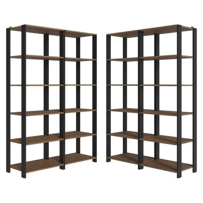 Armário Estante Multiuso Organizador Despensa De Canto 20 Prateleiras 236cm Rustic/preto Madesa