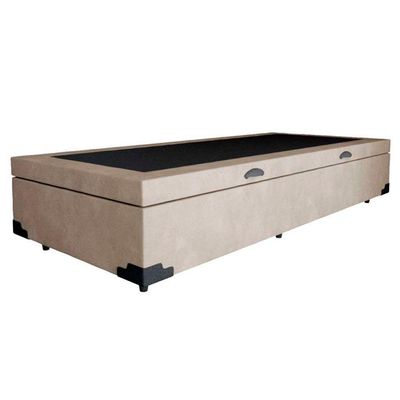 Cama Box Baú Solteiro Suede Serene Bege 88x188x44