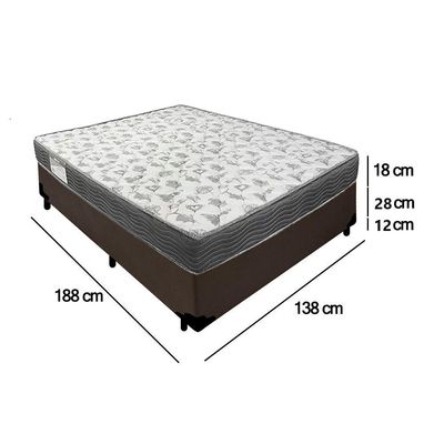 Cama Box Casal Sintético + Colchão De Espuma D33 - Serene - 138cm Cor:marrom