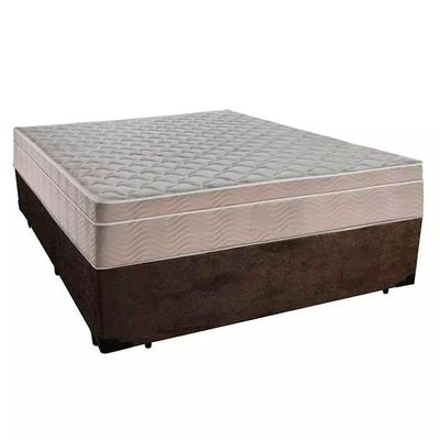 Cama Box Casal Suede + Colchão Sereneprime Molas Ensacadas 138x188x65 Marrom