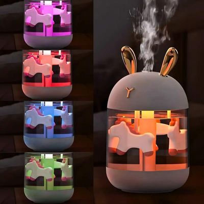 Umidificador Carrossel Abajur Com Led Design Elegante