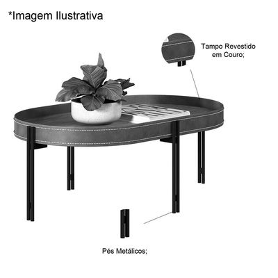 Mesa de Centro Com Tampo Arredondado Mônica Nature