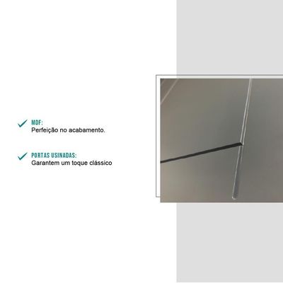 Balcão Milla 2 Portas Nogueira Cinza 80cm Carraro