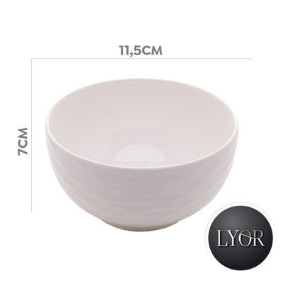 Bowl De Porcelana Tigela Cumbuca Cor Branco New Bone Lagos Lyor 11,5cm