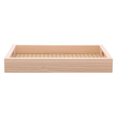 Bandeja Retangular Decorativa Em Mdf Com Fundo De Treliça Lyor 3x20cm