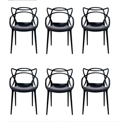 Cadeira Moderna Para Mesa De Jantar Master Allegra - Kit Com 6