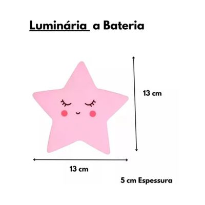 Luminária Estrela LED Infantil - Luz Suave e Design Encantador