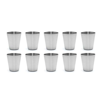 Copo Mini Aço Inox 30ml Cafe Molho Sobremesa Aperitivo 10un