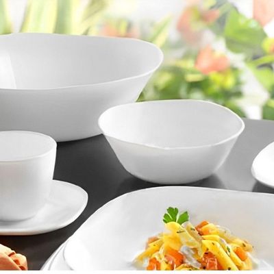 Bowl De Vidro Opalino Branco Quadrado Tigela Molho Sobremesa 12cm Em Casa Tem