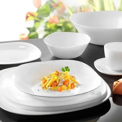 Bowl De Vidro Opalino Branco Quadrado Tigela Molho Sobremesa 12cm Em Casa Tem