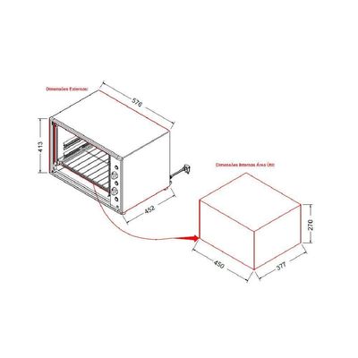 Forno Elétrico Bancada Smart 60s Com Espeto Giratório Fogatti Preto 110v