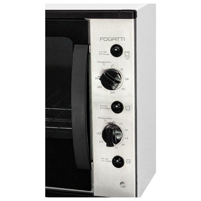 Forno Elétrico Bancada Smart 60s Com Espeto Giratório Fogatti Preto 110v