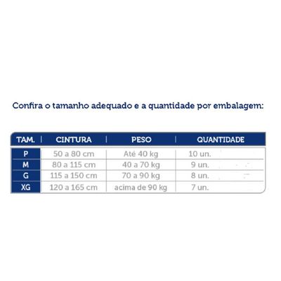 Fralda Geriatrica Adulto Mili Vita Incontinência Pós Operatório    Tamanho G   Pacote com 8 Fraldas