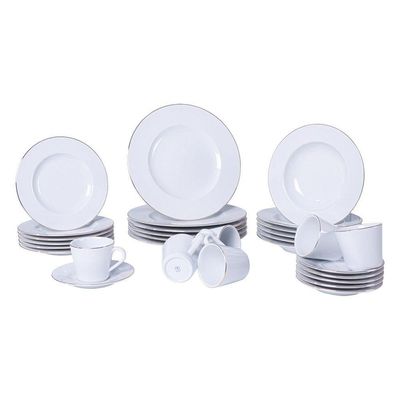 Aparelho De Jantar Tramontina Elisa Em Porcelana Decorada 30 Peças Tramontina