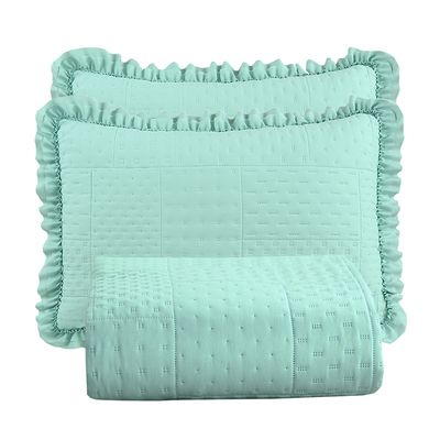 Kit Cobre Leito Colcha Bello King Dupla Face 3 Peças - Verde