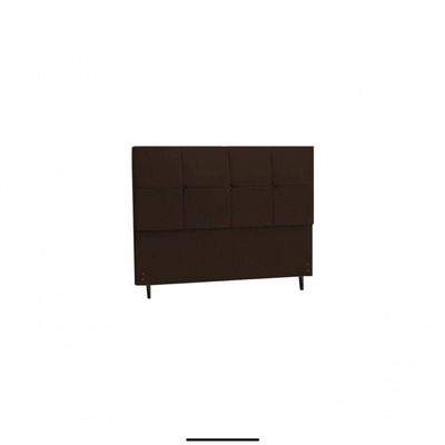 Cabeceira Civic Estofada Com Botão De Strass Para Cama Box Casal 144cm Marrom