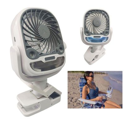 Ventilador De Mesa Umidificador Agua Garra Gancho Bateria Recarrevagel Usb 3 Velocidades 360 Graus Giratorio Calor Verao Dia Quente