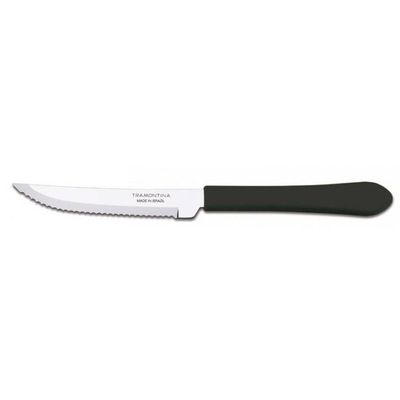 Faca para Churrasco Tramontina Leme com Lamina em Aço Inox e Cabo de Polipropileno Preto 4"