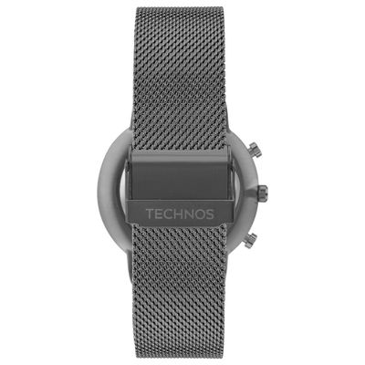 Relógio Technos Masculino Ref: Vd36ac/1f Dual Time Slim Grafite