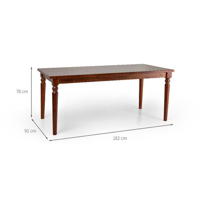 Mesa de Jantar Retangular Sabrina Nozes 182 cm