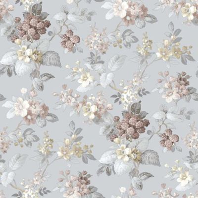 Papel de Parede Happy Floral Cinza 12306